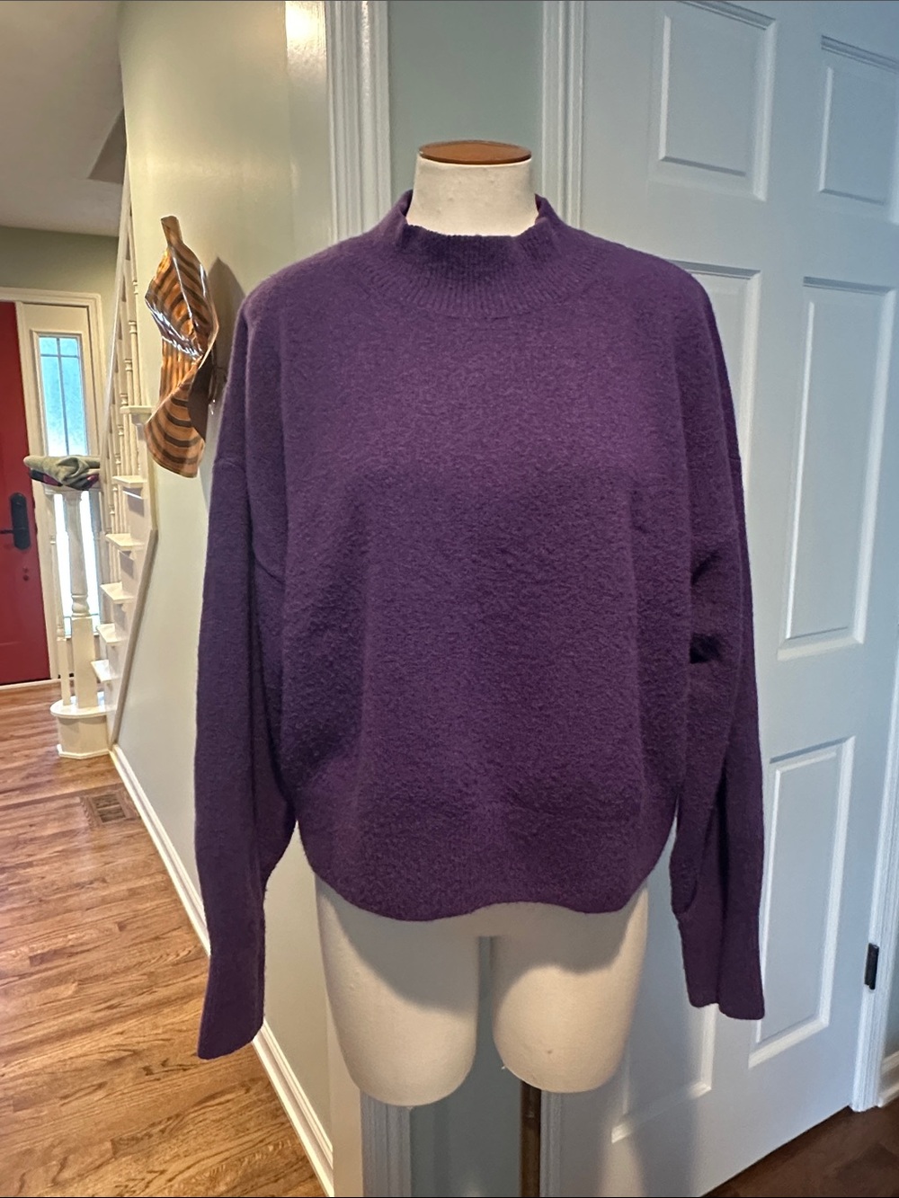 NWT Atelier & Other Stories Sz Large Cozy Mock Neck Sweater Deep Purple